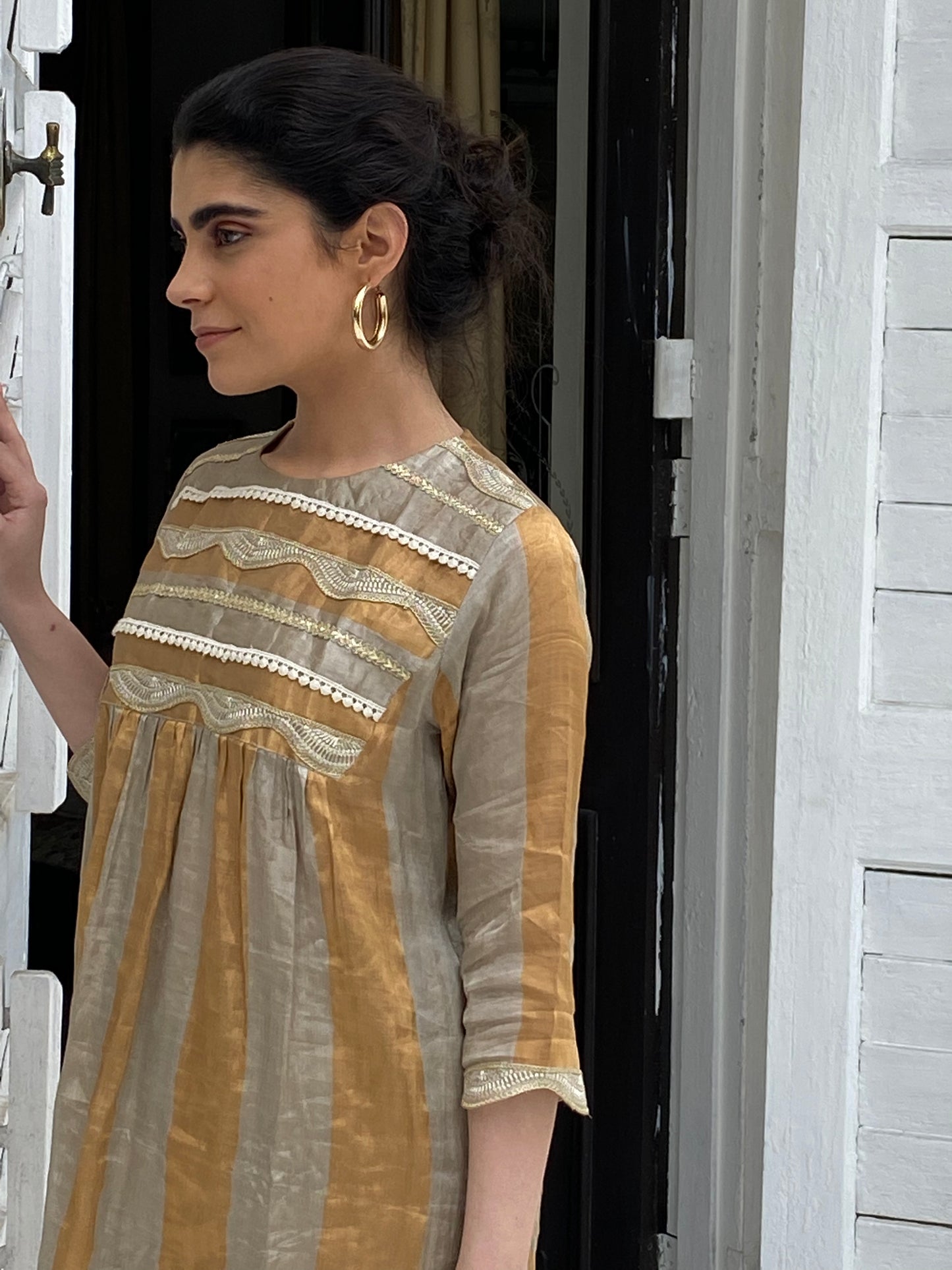 Organic tissue kurta tunic & pants